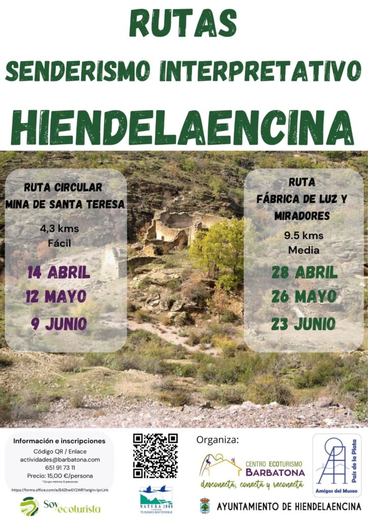 Centro Ecoturismo Barbatona Cartel rutas guiadas Hiendelancina