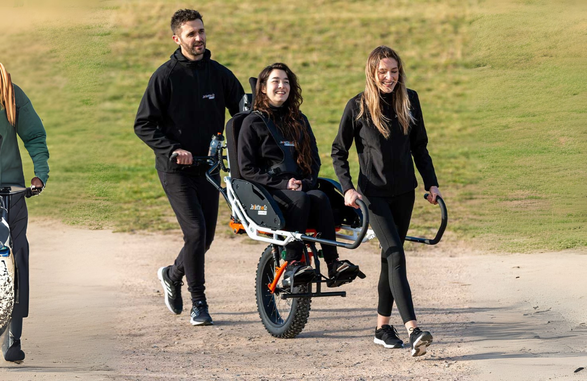 Silla Joëlette senderismo con movilidad reducida