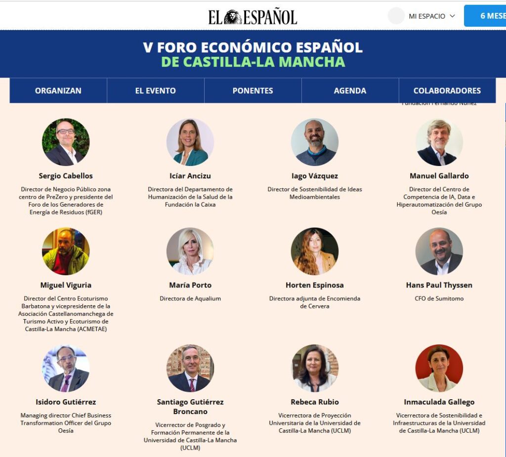 Participamos en el V Foro Económico Español de CLM centro ecoturismo barbatona